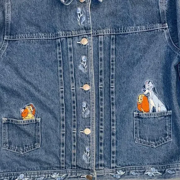 Adorable vintage vtg 90s y2k disney store embroidered denim - Picture 3 of 6